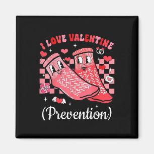 I Love Valentine Prevention Nurse Xmas Slip Socks Magnet