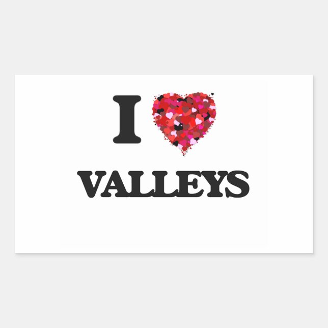 I love Valleys Rectangular Sticker (Front)