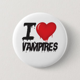 I love vampires 6 cm round badge
