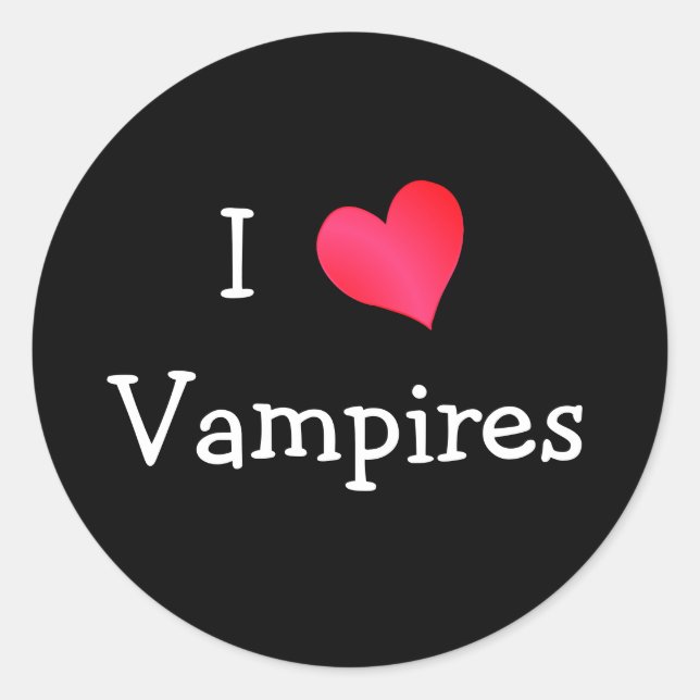 I Love Vampires Classic Round Sticker (Front)