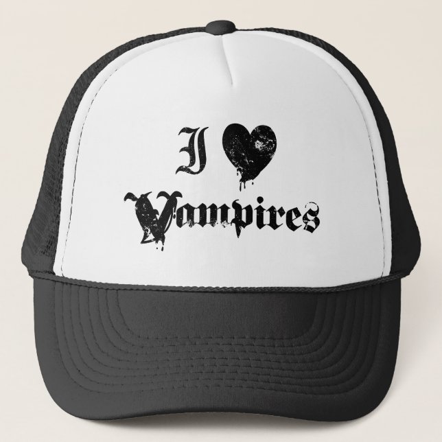 I Love Vampires Trucker Hat (Front)