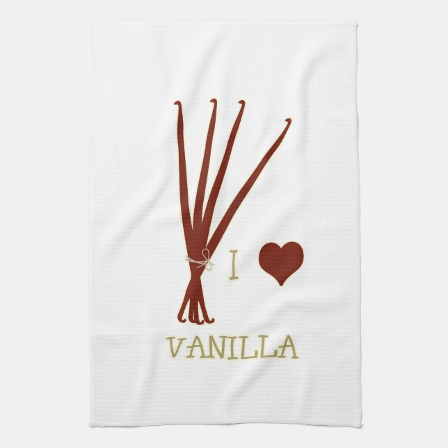 I love Vanilla Tea Towel (Vertical)