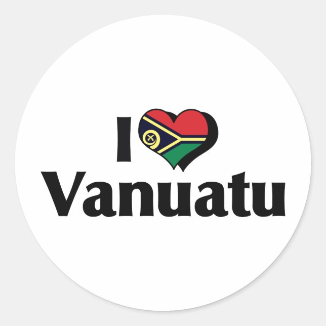 I Love Vanuatu Flag Classic Round Sticker (Front)