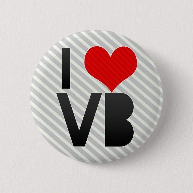 I Love VB 6 Cm Round Badge (Front)