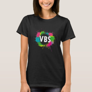 I Love Vbs Crew Vacation Bible School Paint Splatt T-Shirt