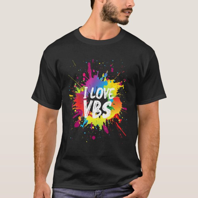 I Love Vbs Tees Crew Vacation Bible School Paint S (Front)