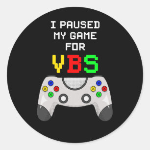 I Love Vbs Video Game Vacation Bible School Gamer  Classic Round Sticker