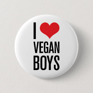 I Love Vegan Boys 6 Cm Round Badge