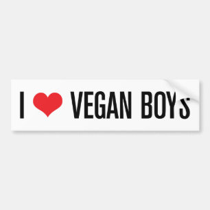 I Love Vegan Boys Bumper Sticker