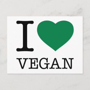 I LOVE VEGAN POSTCARD