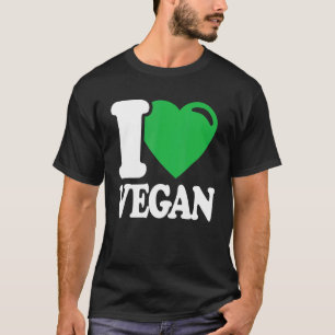 I Love Vegan - Vintage Retro Heart Vegan Plant Bas T-Shirt