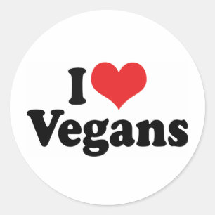 I Love Vegans Classic Round Sticker