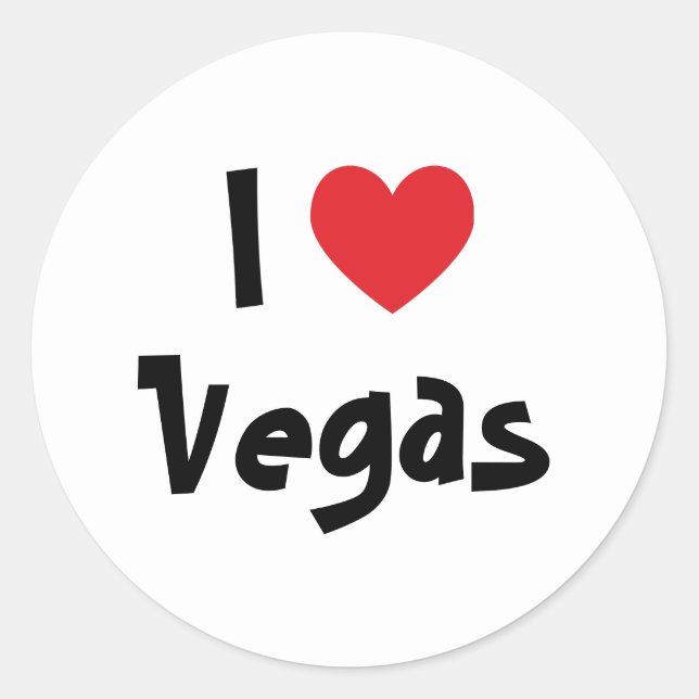 I Love Vegas Classic Round Sticker (Front)