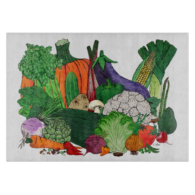 I Love Vegetables Cutting Board (Front)