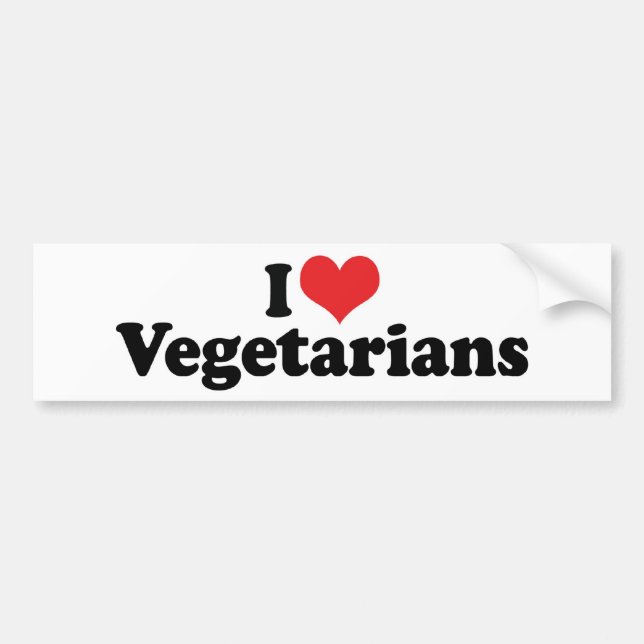 I Love Vegetarians Bumper Sticker (Front)
