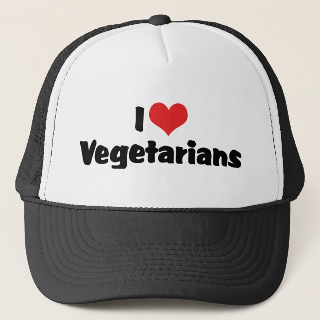 I Love Vegetarians Trucker Hat (Front)