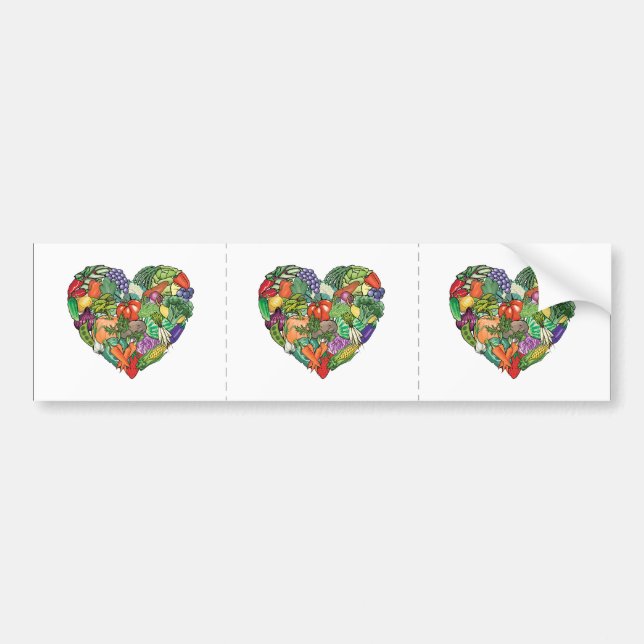 I Love Veggies Bumper Sticker (Front)