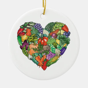 I Love Veggies Ceramic Tree Decoration