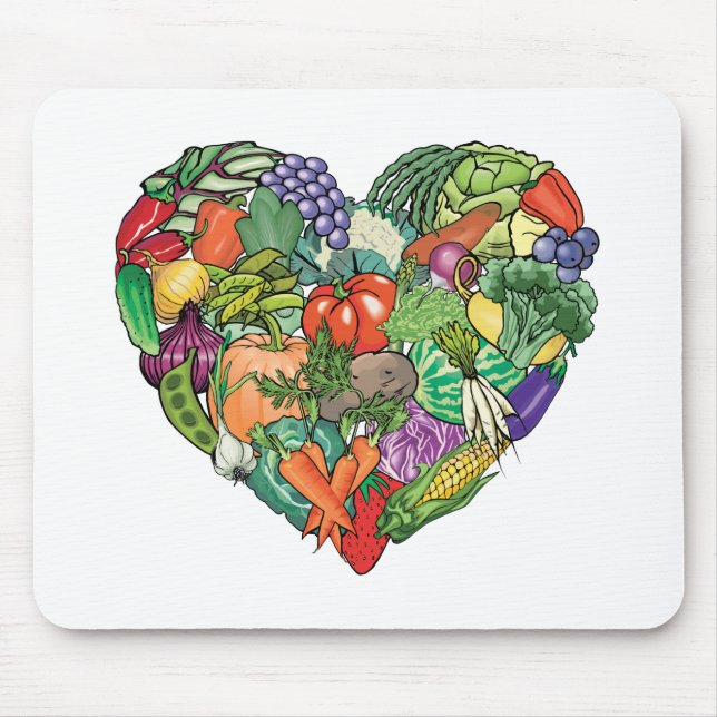 I Love Veggies Mouse Pad (Front)