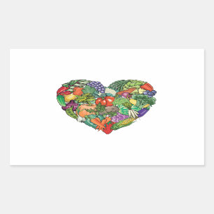 I Love Veggies Rectangular Sticker