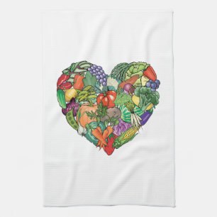 I Love Veggies Tea Towel