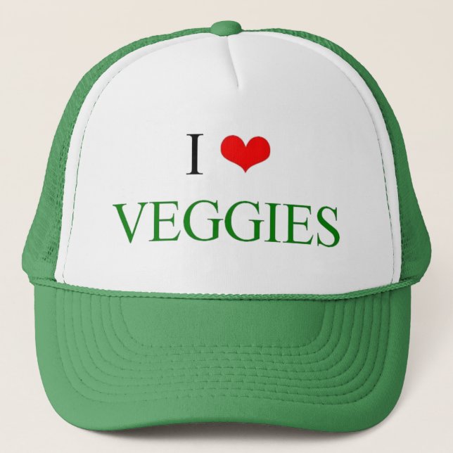 I Love Veggies Trucker Hat (Front)