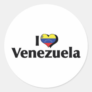 I Love Venezuela Flag Classic Round Sticker