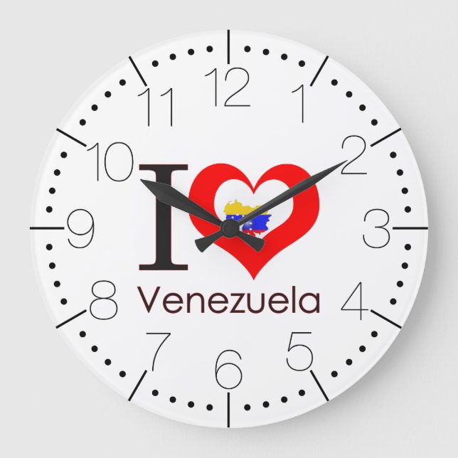 I love Venezuela Large Clock (Front)