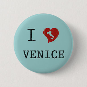 I Love Venice 6 Cm Round Badge