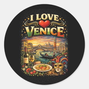 I Love Venice Classic Round Sticker