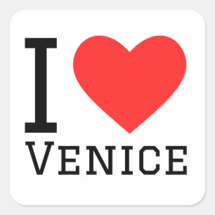 I love venice square sticker