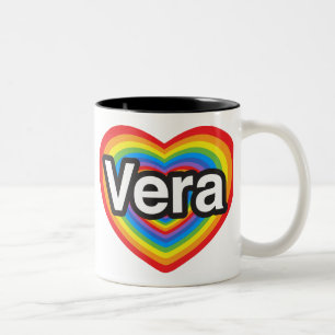I love Vera. I love you Vera. Heart Two-Tone Coffee Mug