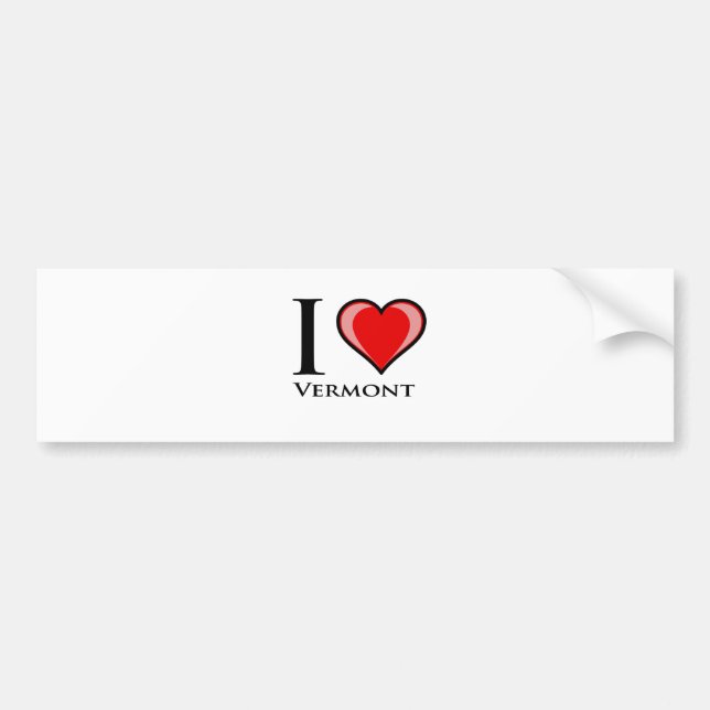I Love Vermont Bumper Sticker (Front)