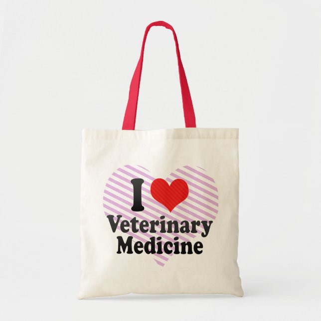 I Love Veterinary Medicine Tote Bag (Front)