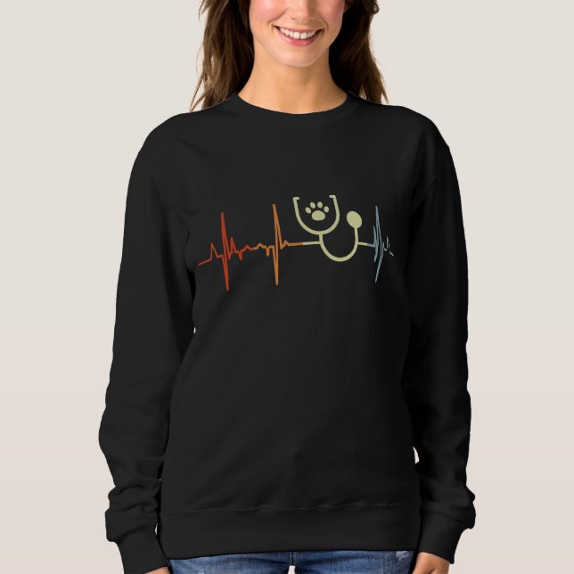 I Love Veterinary Medicine  Vet Heartline Veterina Sweatshirt (Front)