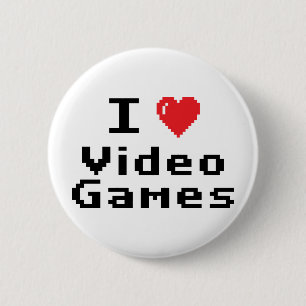 I Love Video Games 6 Cm Round Badge
