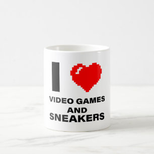 I love video games and sneakers coffee mug
