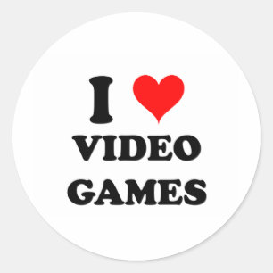 I Love Video Games Classic Round Sticker