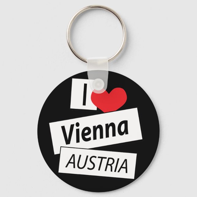 I Love Vienna Austria Key Ring (Front)