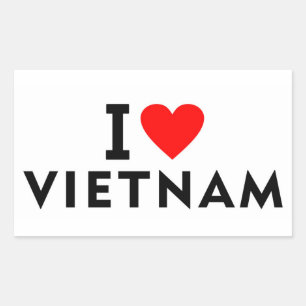 I love Vietnam country like heart travel tourism Rectangular Sticker