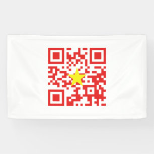 I Love Vietnam (Tôi Yêu Việt Nam) Flag QR Code Banner