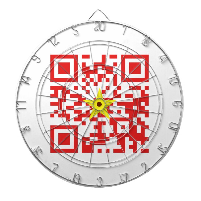 I Love Vietnam (Tôi Yêu Việt Nam) Flag QR Code Dartboard (Front)