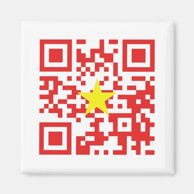 I Love Vietnam (Tôi Yêu Việt Nam) Flag QR Code Magnet (Front)