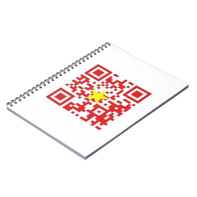 I Love Vietnam (Tôi Yêu Việt Nam) Flag QR Code Notebook (Left Side)