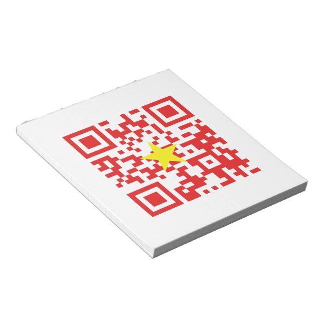 I Love Vietnam (Tôi Yêu Việt Nam) Flag QR Code Notepad (Angled)