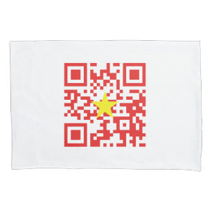 I Love Vietnam (Tôi Yêu Việt Nam) Flag QR Code Pillowcase