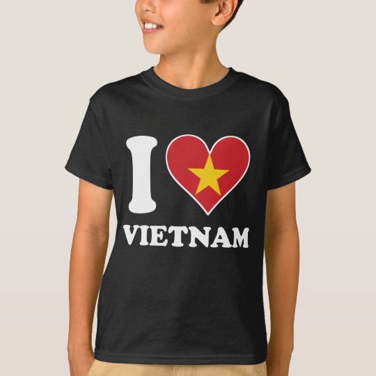 I Love Vietnam Vietnamese Flag Heart T-Shirt