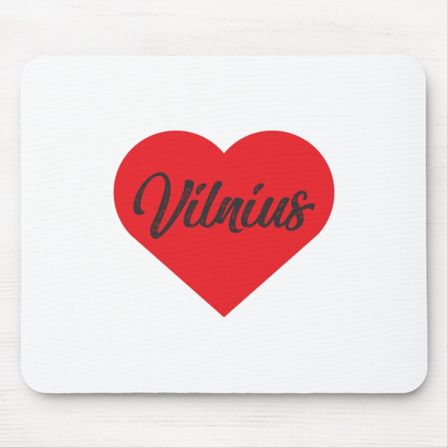 I Love Vilnius - Lithuania Mouse Pad (Front)
