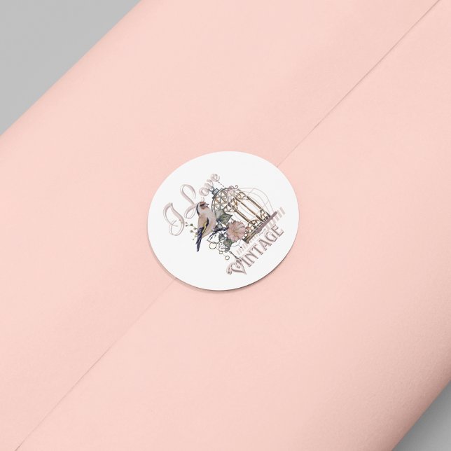 I Love Vintage  Classic Round Sticker (Creator Uploaded)