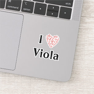 I Love Viola Alto Clef Red Heart of Music Notes